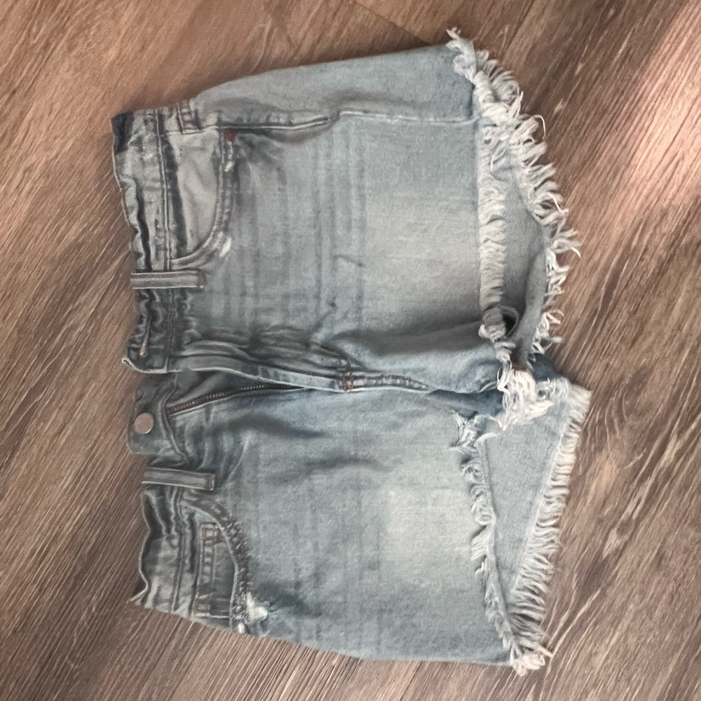 Denim Frayed Hem Women Shorts